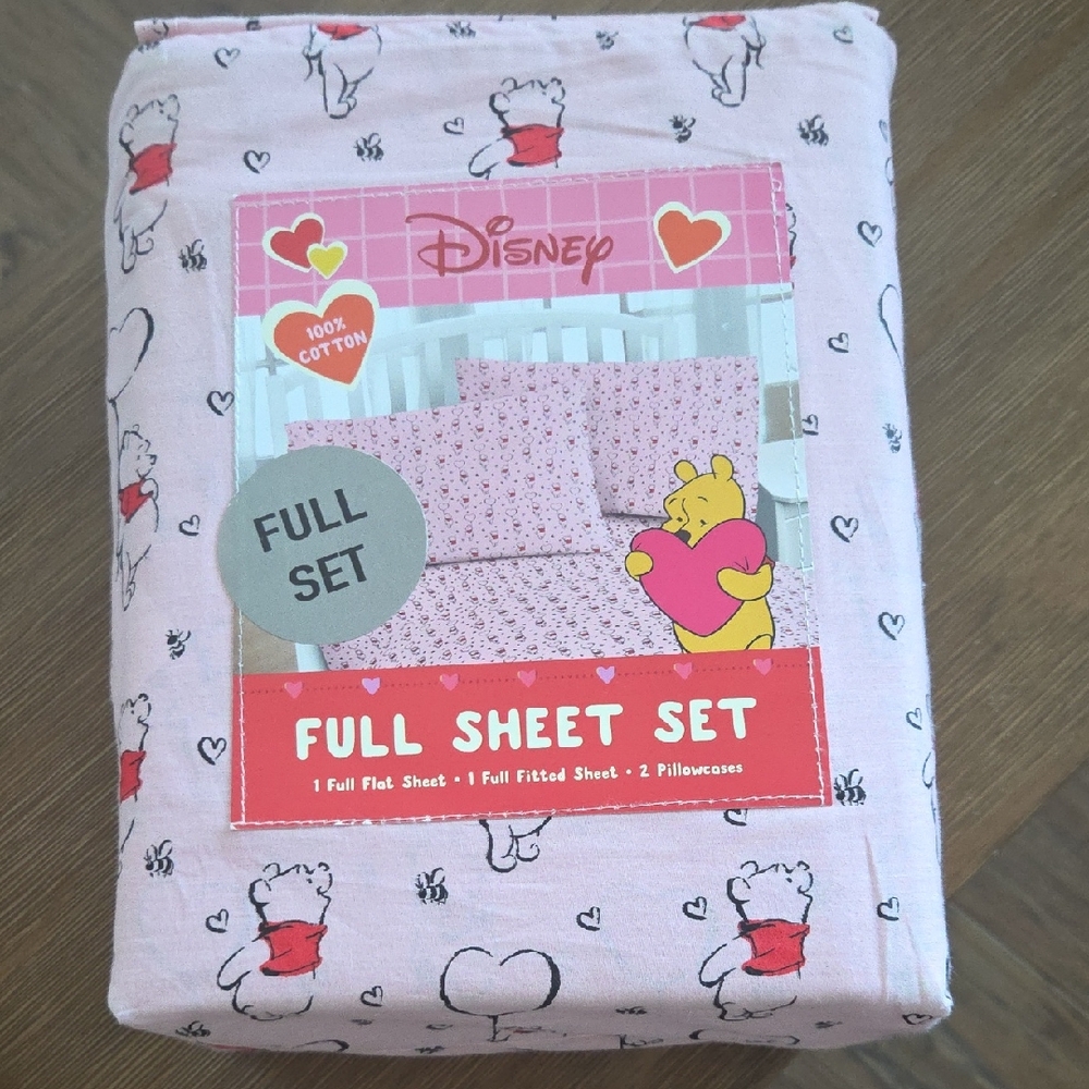 Disney Pink Winnie the Pooh Heart Sheet Set